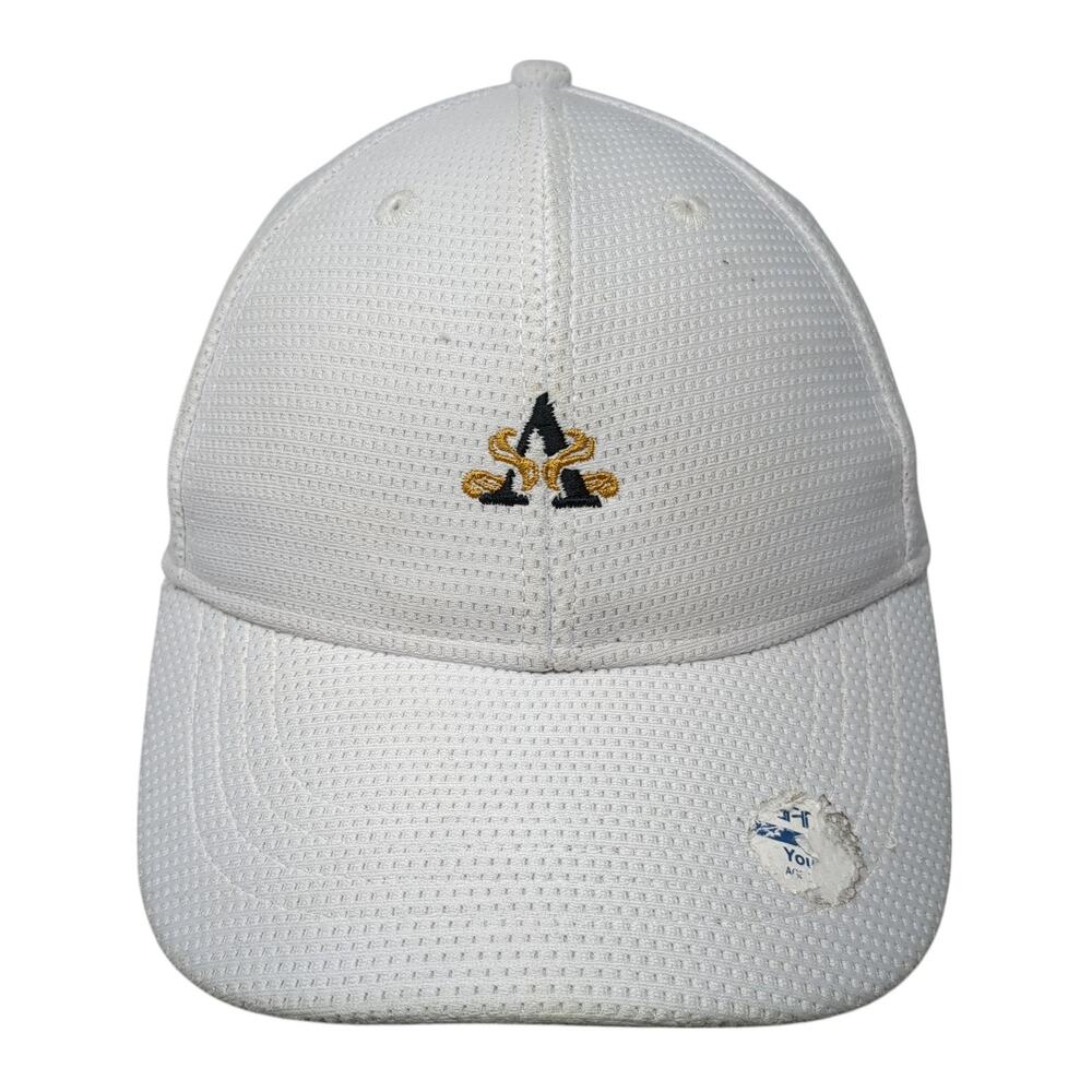 Garb Strapback Baseball Cap White One Size Adjustable Embroidered Polyester